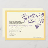 Invitations Mariage Jaune Et Violet Inséparables (Devant / Derrière)