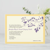 Invitations Mariage Jaune Et Violet Inséparables (Debout devant)