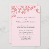 Invitations Mariage Rose Et Mauve Légères (Devant / Derrière)