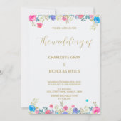 Invitations mariage rose Fleur (Devant)