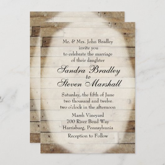 Invitations mariages campagnards (Devant / Derrière)