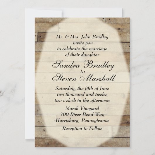 Invitations mariages campagnards (Devant)