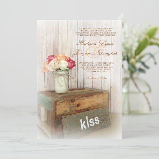 Invitations Mariages campagnards rustiques de Maso (Debout devant)