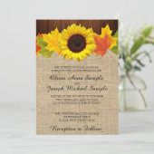 Invitations mariages de automne Avec Tournesol Et (Debout devant)