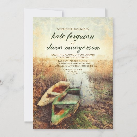 Invitations Mariages de automne de Rustic Lake (Devant)