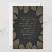 Invitations Mariages de automne Élégants Feuilles (Devant)