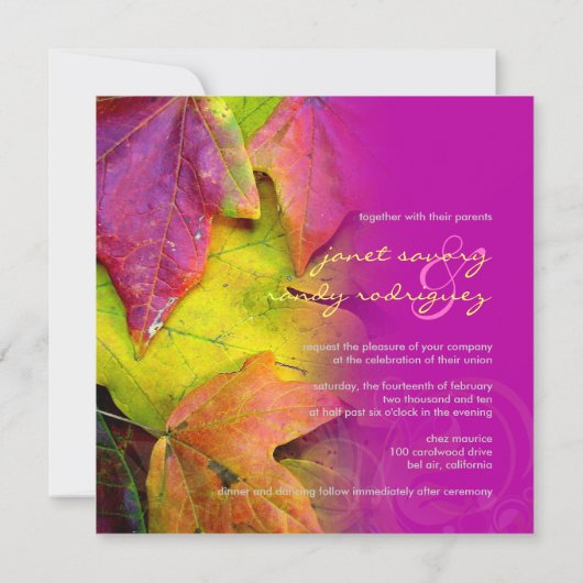 Invitations Mariages de automne Rainbow (Dos)