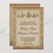 Invitations Mariages de automne Rustiques Pine Tre (Devant / Derrière)