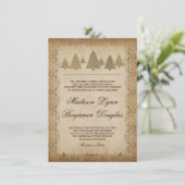 Invitations Mariages de automne Rustiques Pine Tre (Debout devant)