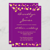 Invitations Mariages de automne violettes modernes (Devant / Derrière)