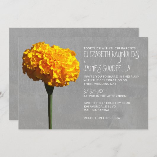 Invitations Marigold Wedding (Devant / Derrière)