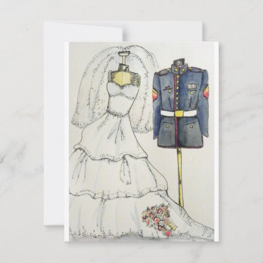 Invitations marines de mariage des USA (Devant)