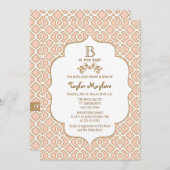 Invitations marocaines de douche de bébé d'or rose (Devant / Derrière)