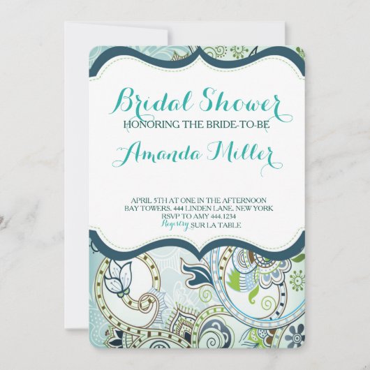 Invitations Marocaines De Douche Nuptiale (Devant)