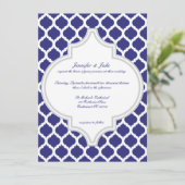 Invitations marocaines de mariage de bleu royal (Debout devant)