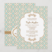Invitations marocains de Fête de la mariée d'or (Devant / Derrière)