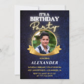 Invitations masculines 16e anniversaire Elegant Ch (Devant)