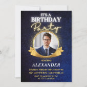 Invitations masculines 42e anniversaire Elegant Ch (Devant)