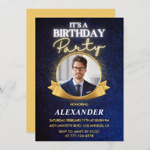 Invitations masculines 55e anniversaire Elegant Ch