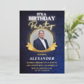 Invitations masculines 65e anniversaire Elegant Ch (Debout devant)