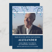 Invitations masculines 70e anniversaire Photo Navy (Devant / Derrière)