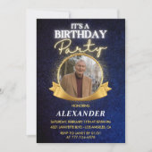 Invitations masculines 80e anniversaire Elegant Ch (Devant)