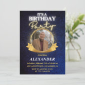 Invitations masculines 80e anniversaire Elegant Ch (Debout devant)