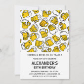 Invitations masculines 85e anniversaire Bières Mot (Devant)