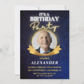 Invitations masculines 90e anniversaire Elegant Ch (Devant)