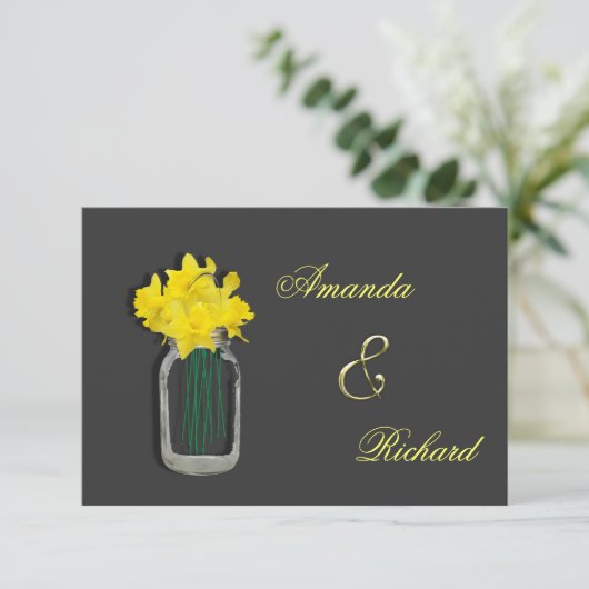 Invitations Mason Jar de mariage de printemps (Debout devant)