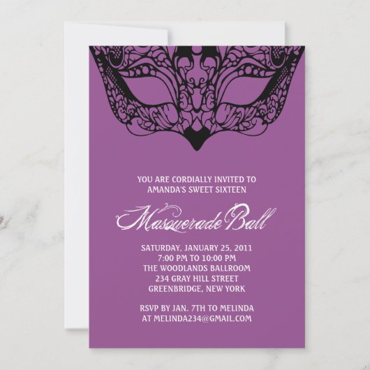 Invitations masquantes pourpres (Devant)