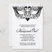 Invitations masquées d'argent brillantes (Devant)