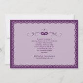 Invitations masquées de Quinceanera violet (Dos)