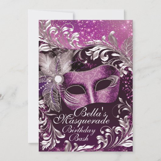Invitations Masquerade Anniversaire (Devant)