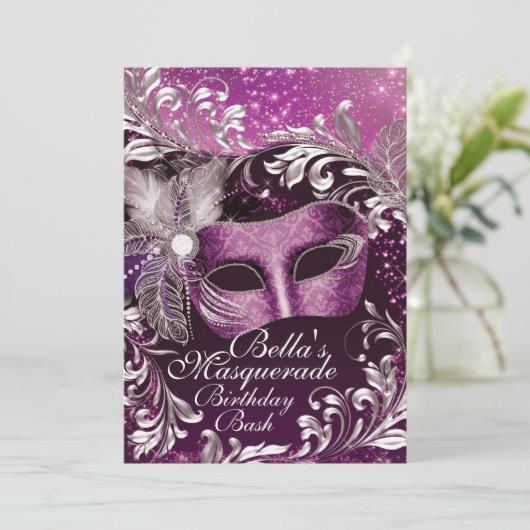 Invitations Masquerade Anniversaire (Debout devant)