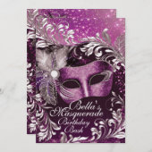 Invitations Masquerade Anniversaire (Devant / Derrière)