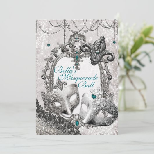 Invitations Masquerade Anniversaire (Debout devant)