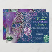 Invitations Masquerade Anniversaire (Devant / Derrière)