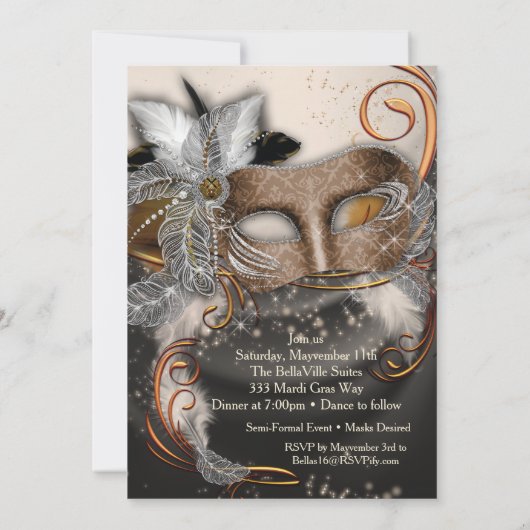 Invitations Masquerade Anniversaire (Dos)