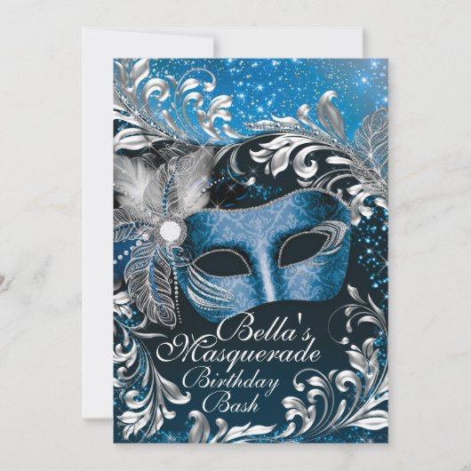 Invitations Masquerade Anniversaire (Devant)