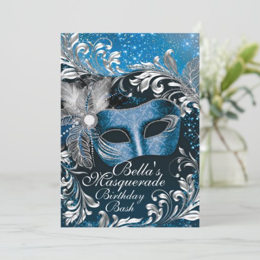 Invitations Masquerade Anniversaire (Debout devant)