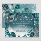 Invitations Masquerade Anniversaire (Devant / Derrière)