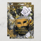 Invitations Masquerade Anniversaire (Devant / Derrière)