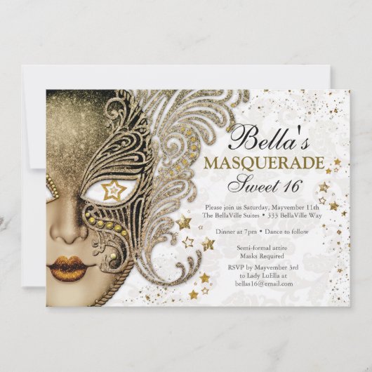 Invitations Masquerade Anniversaire (Devant)