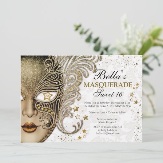 Invitations Masquerade Anniversaire (Debout devant)