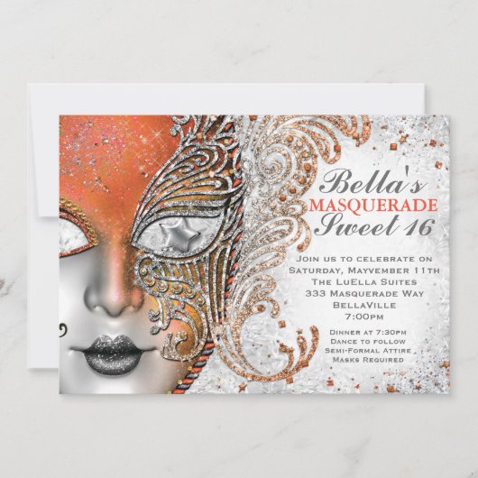 Invitations Masquerade Anniversaire (Devant)