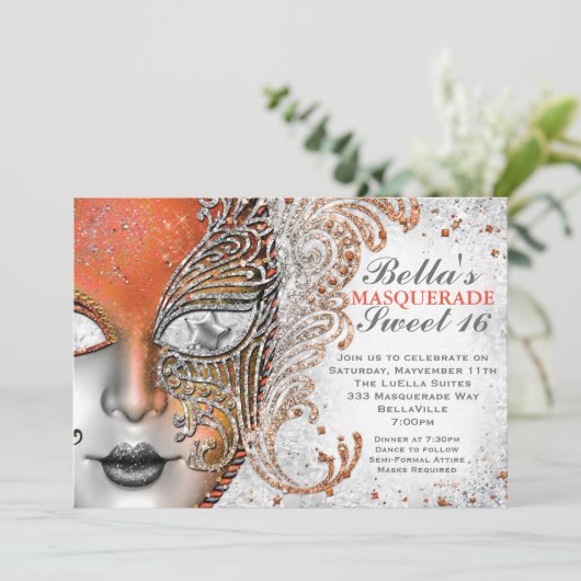 Invitations Masquerade Anniversaire (Debout devant)
