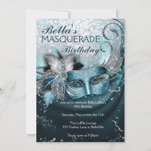 Invitations Masquerade Anniversaire (Devant)