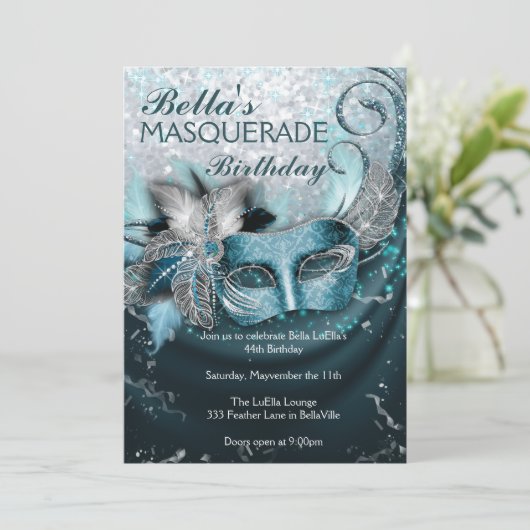 Invitations Masquerade Anniversaire (Debout devant)