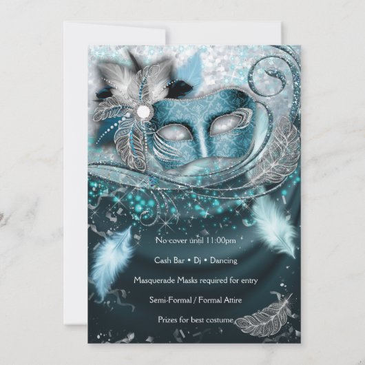 Invitations Masquerade Anniversaire (Dos)